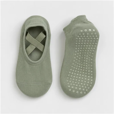 Sage Green Yoga Grip Socks Baixo Corte Tornozelo Feminino
